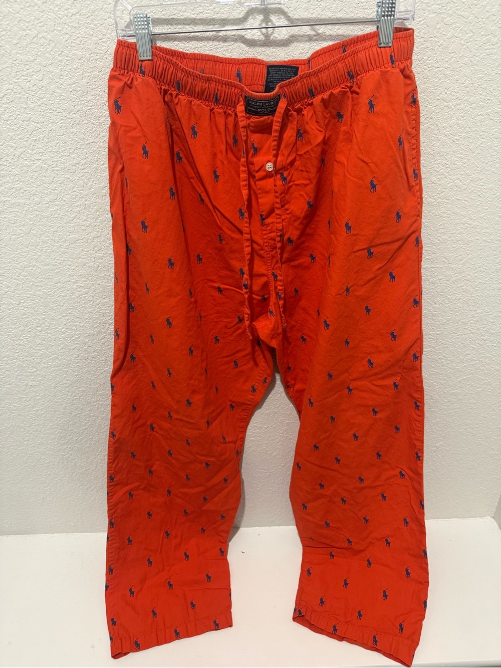 Polo by Ralph Lauren Men’s Orange Logo-Embroidered Lounge Pants